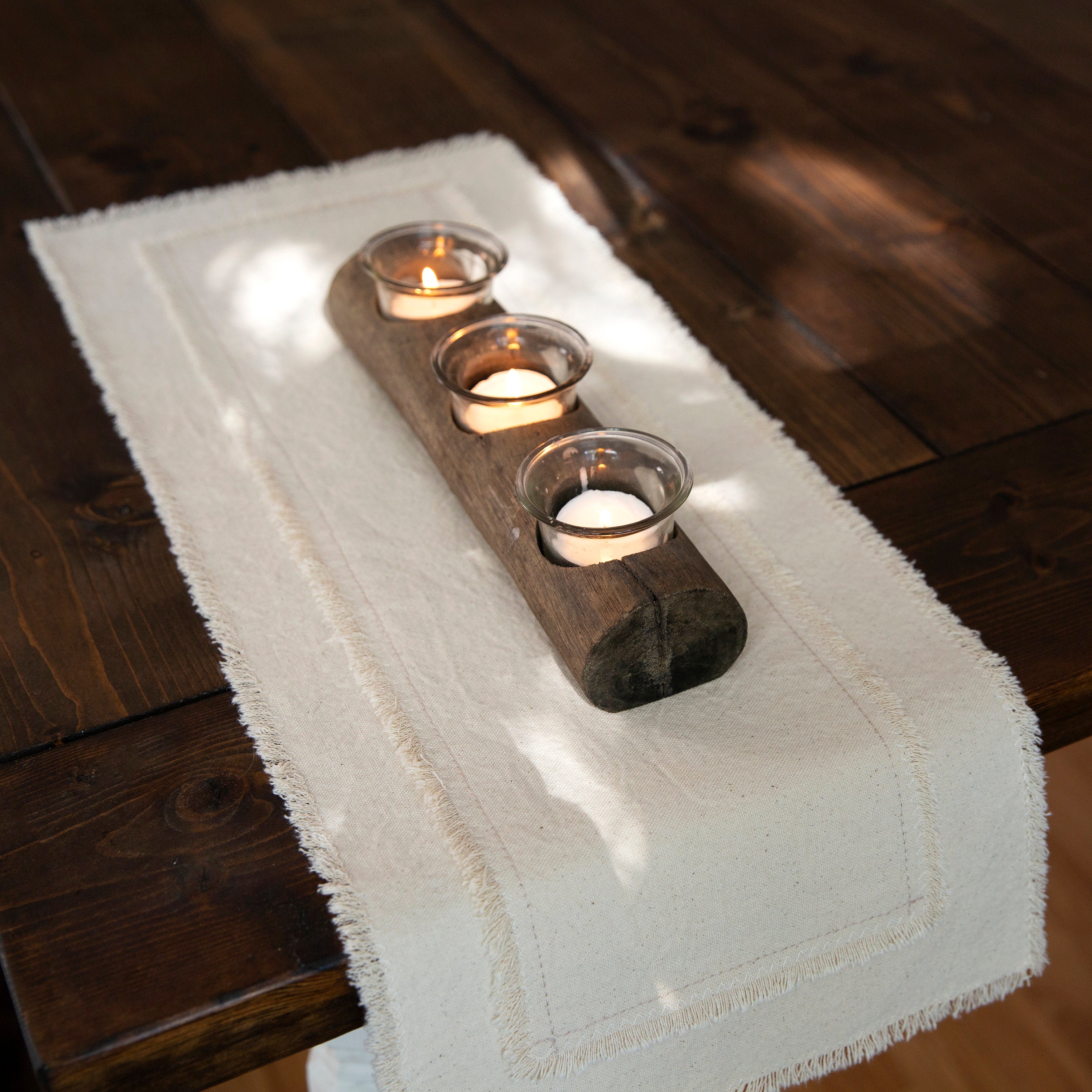 Rustic Table Runner|frayed Edges|small Handmade Farmhouse Table Runner|holiday Runner|gift For Her,neutral Sandy Beige