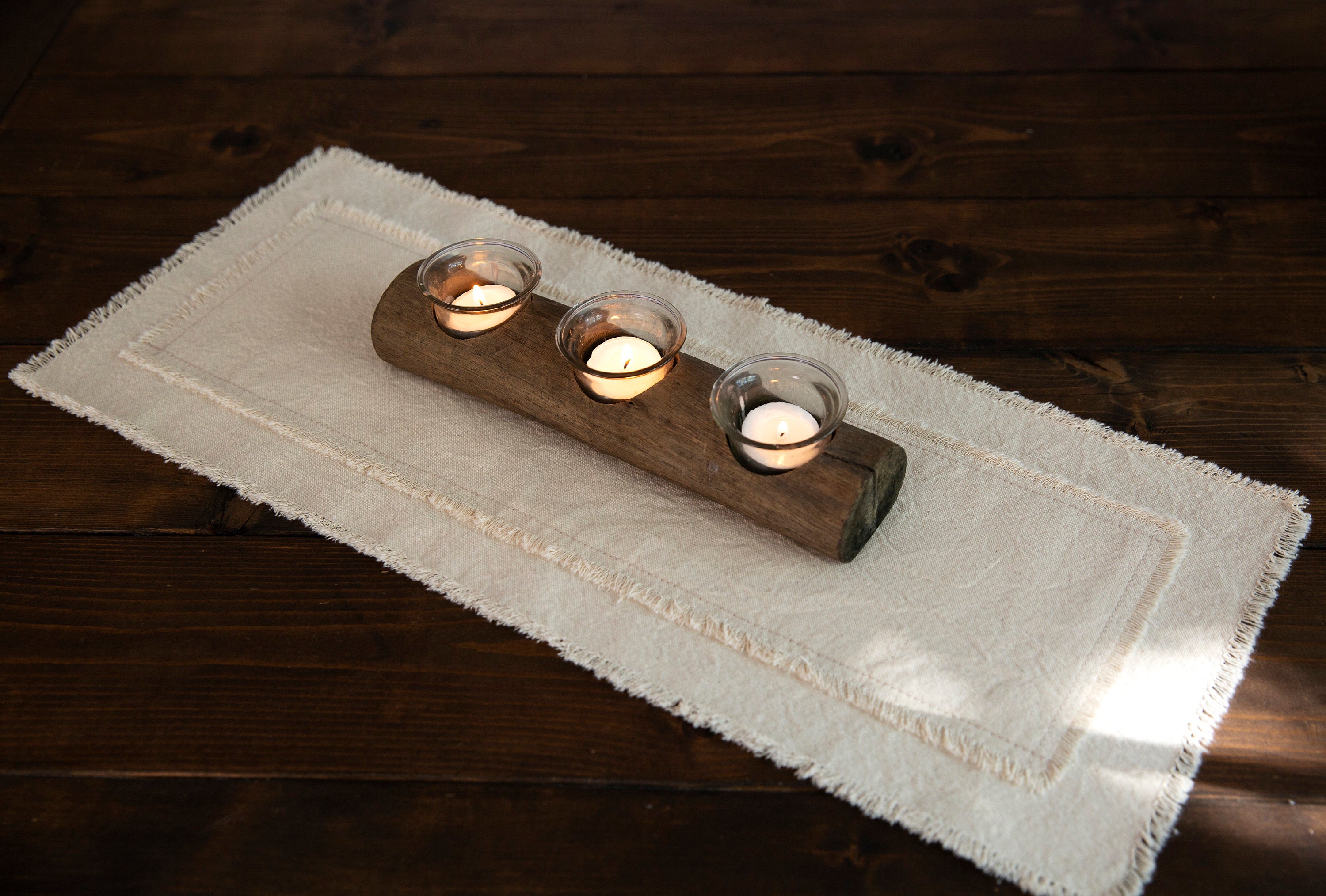 Rustic Table Runner|frayed Edges|small Handmade Farmhouse Table Runner|holiday Runner|gift For Her,neutral Sandy Beige