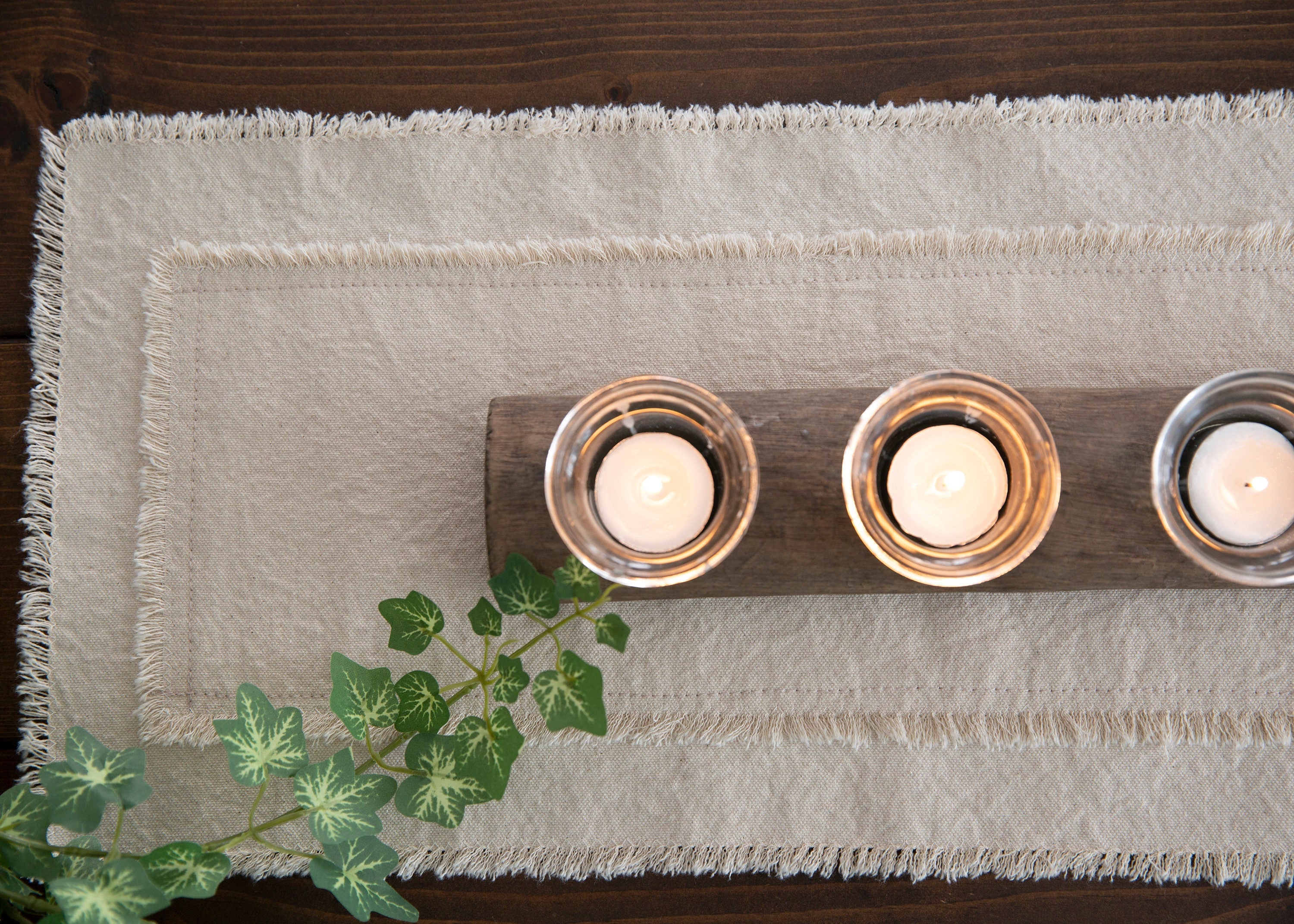 Rustic Table Runner|frayed Edges|small Handmade Farmhouse Table Runner|holiday Runner|gift For Her,neutral Sandy Beige