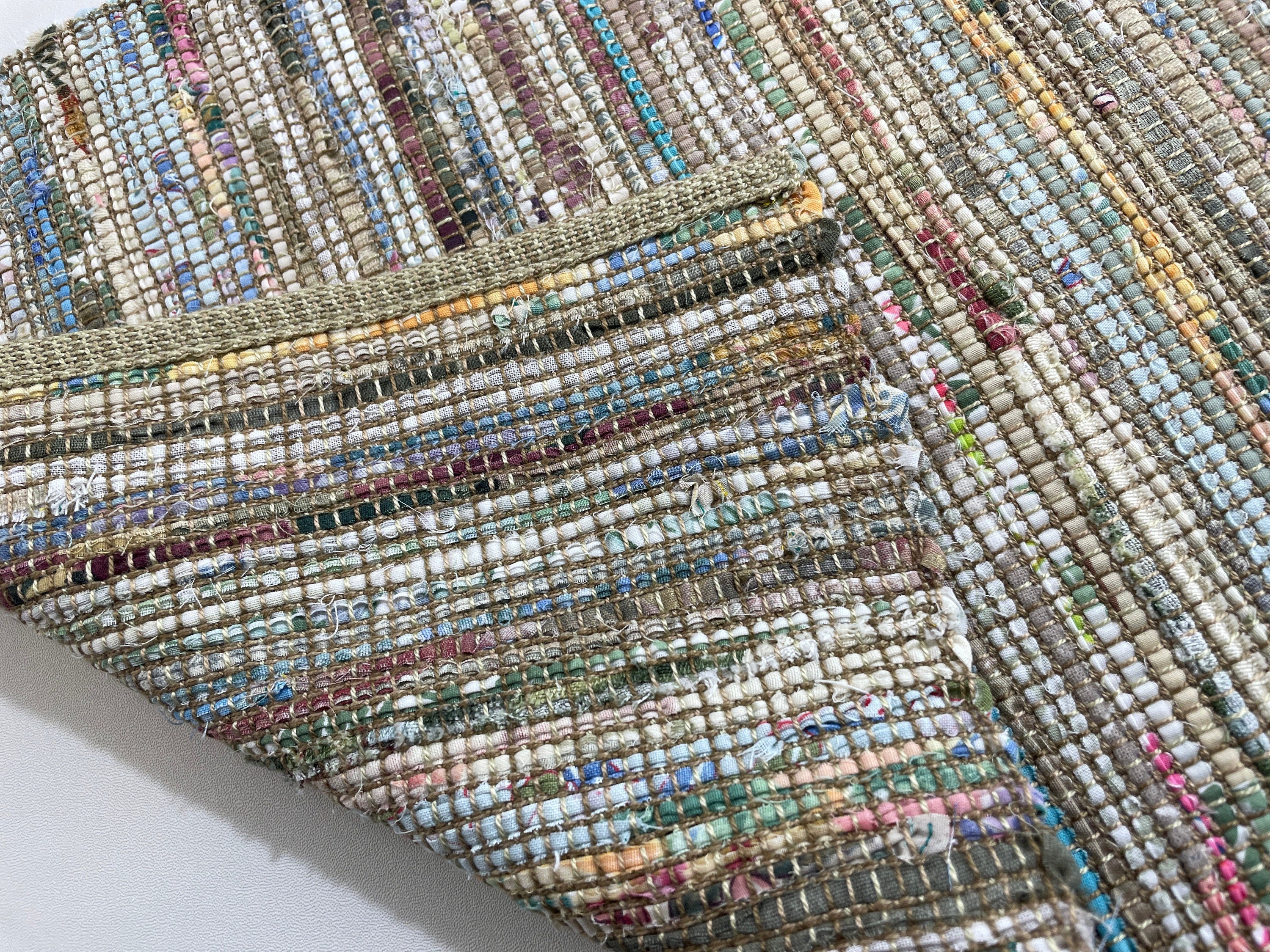 13" Wide Table Runner In Ivory Based Warm Earth Tones,handwoven Using Upcycled, Eco Friendly Fabrics. Many Length Options. Tariff Exempt.