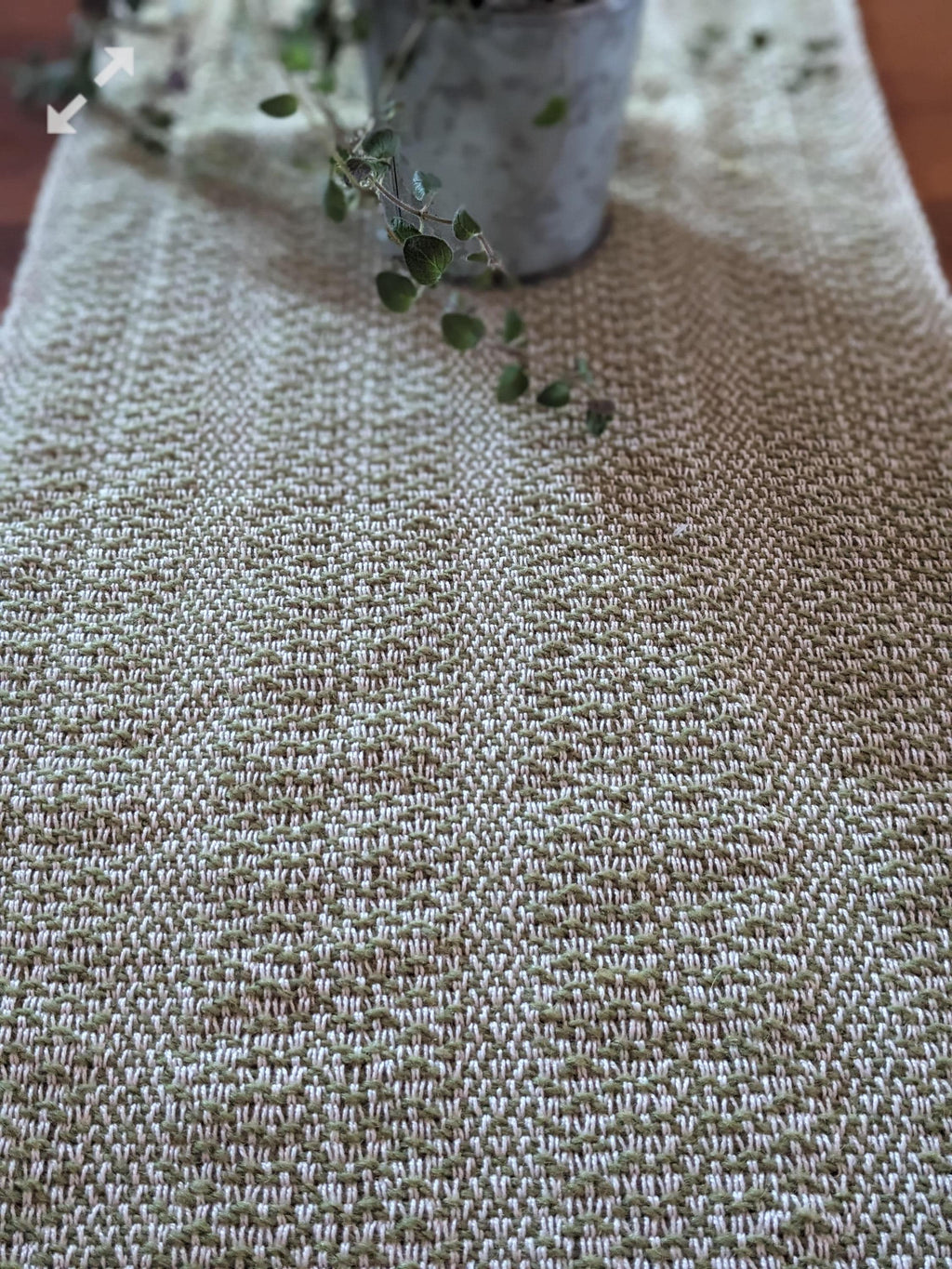 Handwoven Table Runner | Lime Cream | Artisan Dining Table Decor | Woven Table Runner | Handmade In Canada