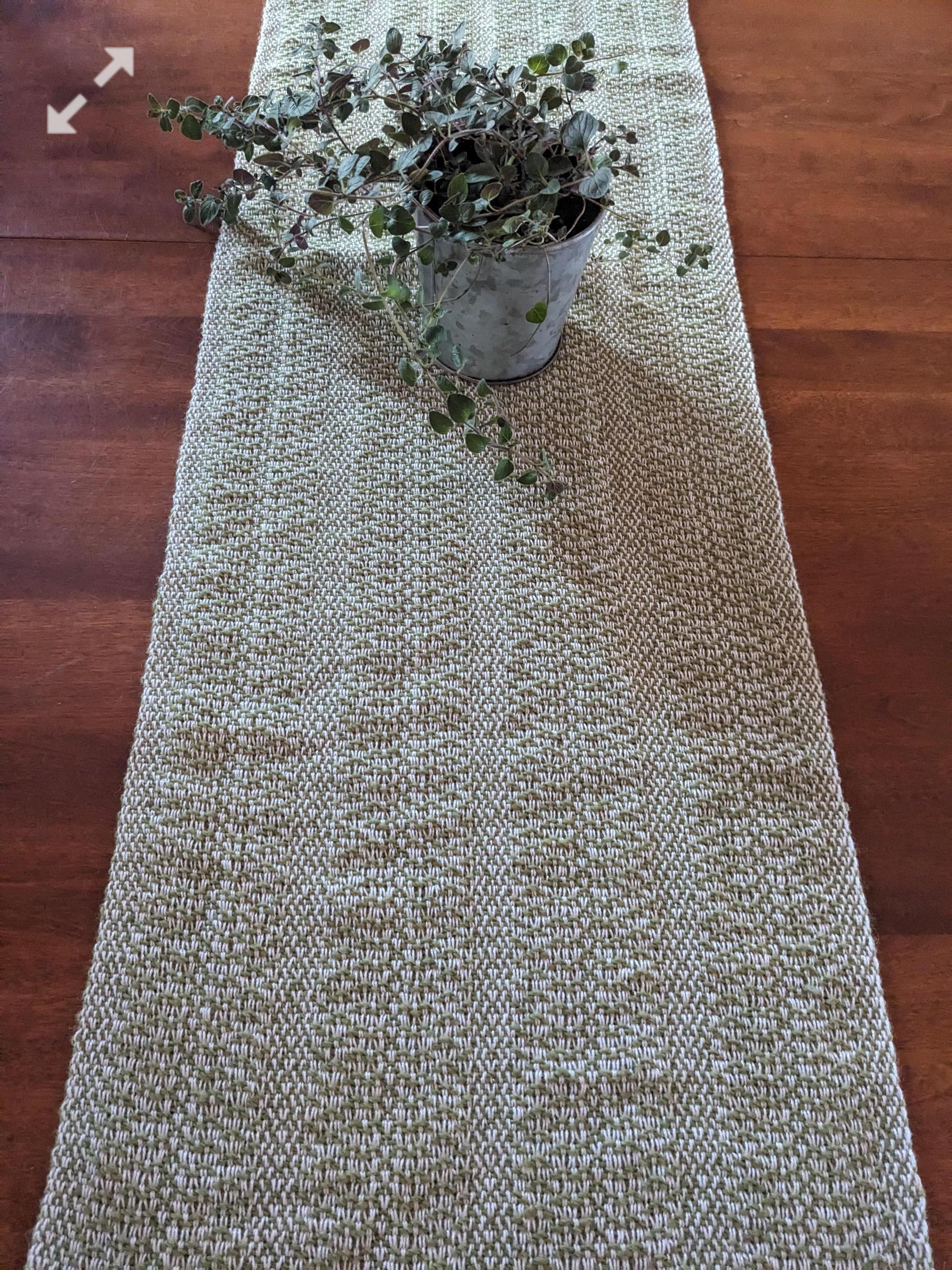 Handwoven Table Runner | Lime Cream | Artisan Dining Table Decor | Woven Table Runner | Handmade In Canada