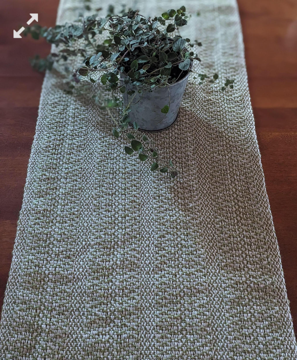 Handwoven Table Runner | Lime Cream | Artisan Dining Table Decor | Woven Table Runner | Handmade In Canada