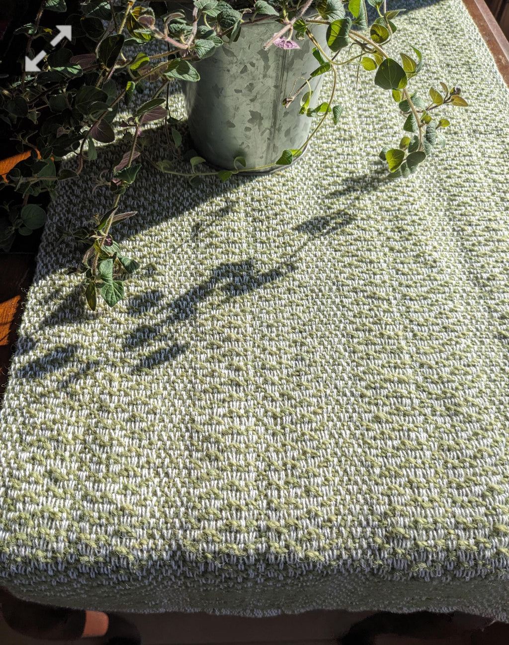 Handwoven Table Runner | Lime Cream | Artisan Dining Table Decor | Woven Table Runner | Handmade In Canada