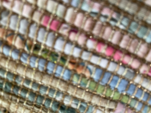 13" Wide Table Runner In Ivory Based Warm Earth Tones,handwoven Using Upcycled, Eco Friendly Fabrics. Many Length Options. Tariff Exempt.