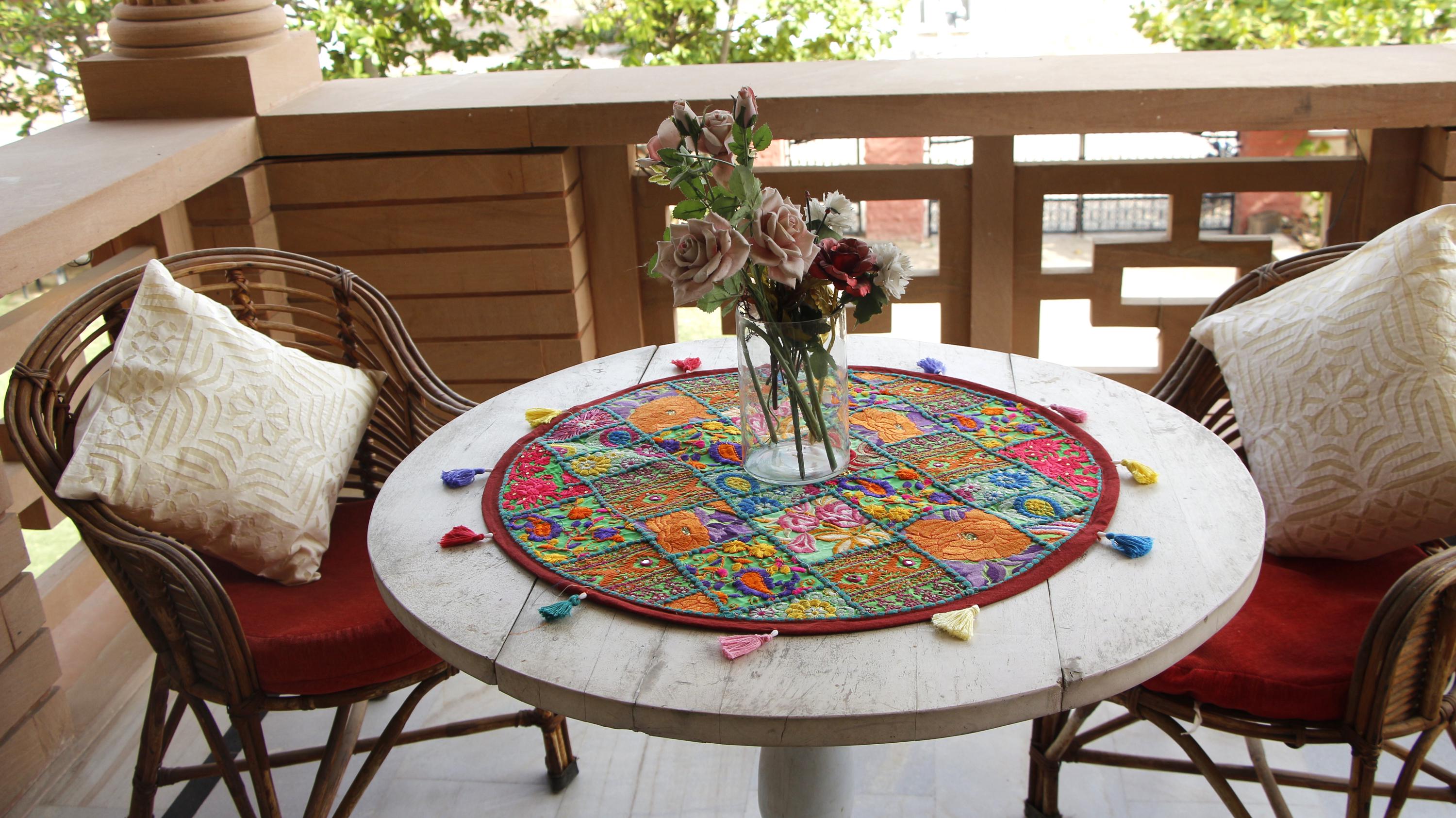 Handmade Patchwork Round Table Runner