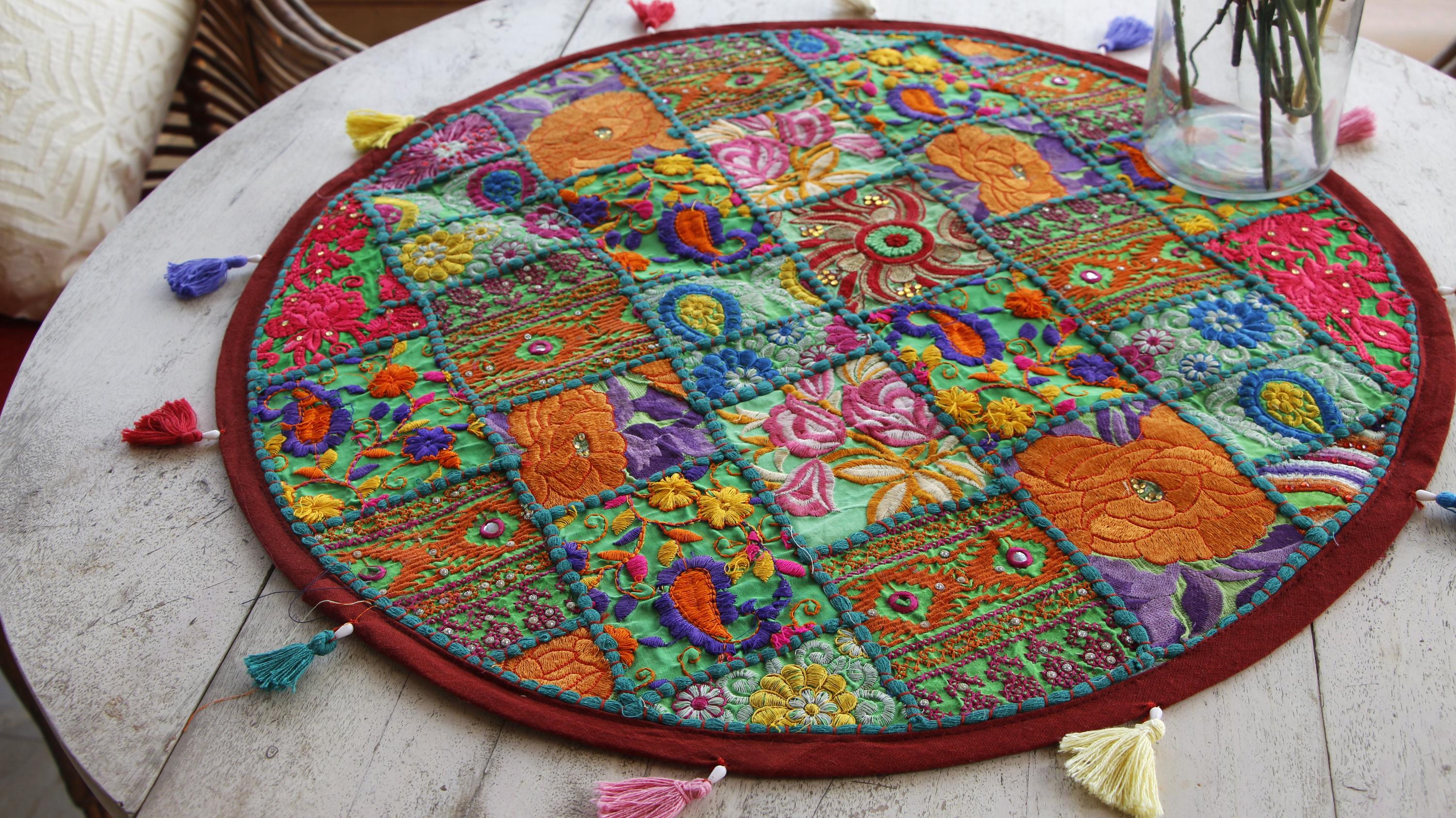 Handmade Patchwork Round Table Runner