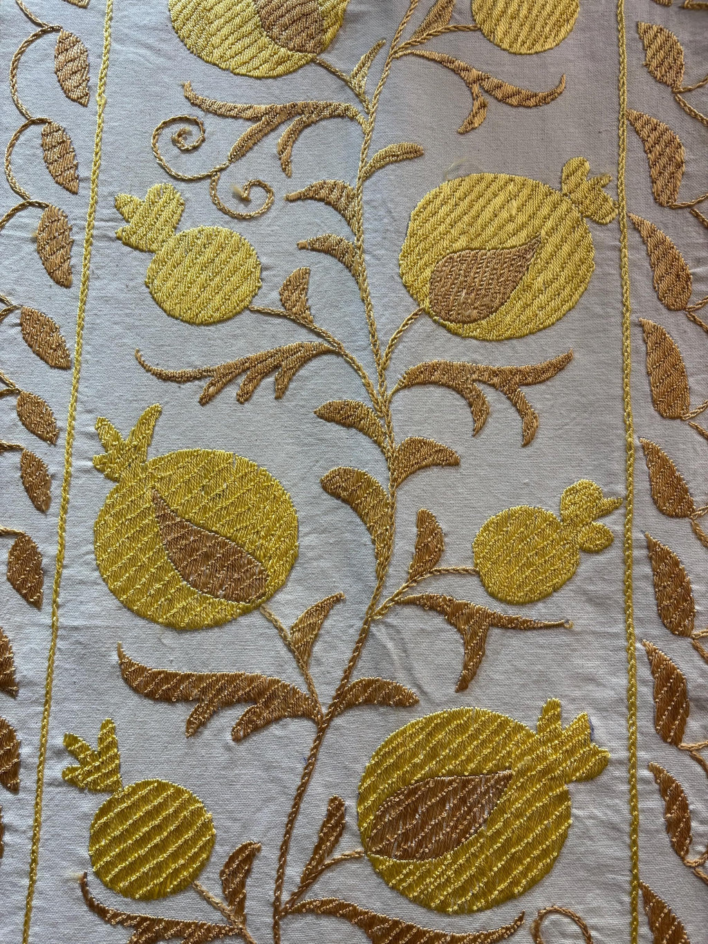 Hand Embroidered Table Runner – Traditional Design On Natural Fabric