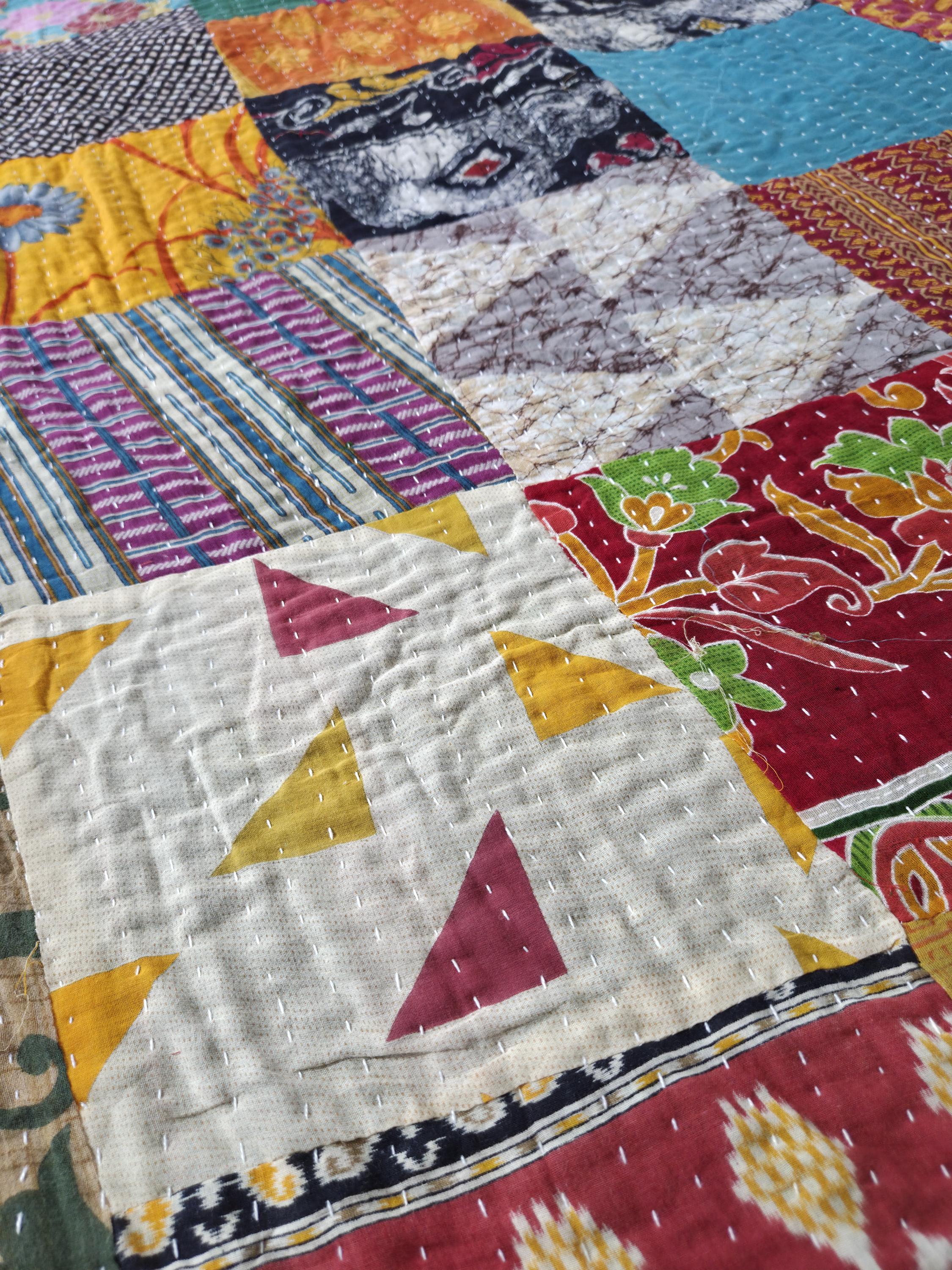 Boho Table Runner, Patchwork Kantha Table Runner, Handmade Cotton Table Runner, Vintage Patchwork Table Decor, Farmhouse Dining Table Runner