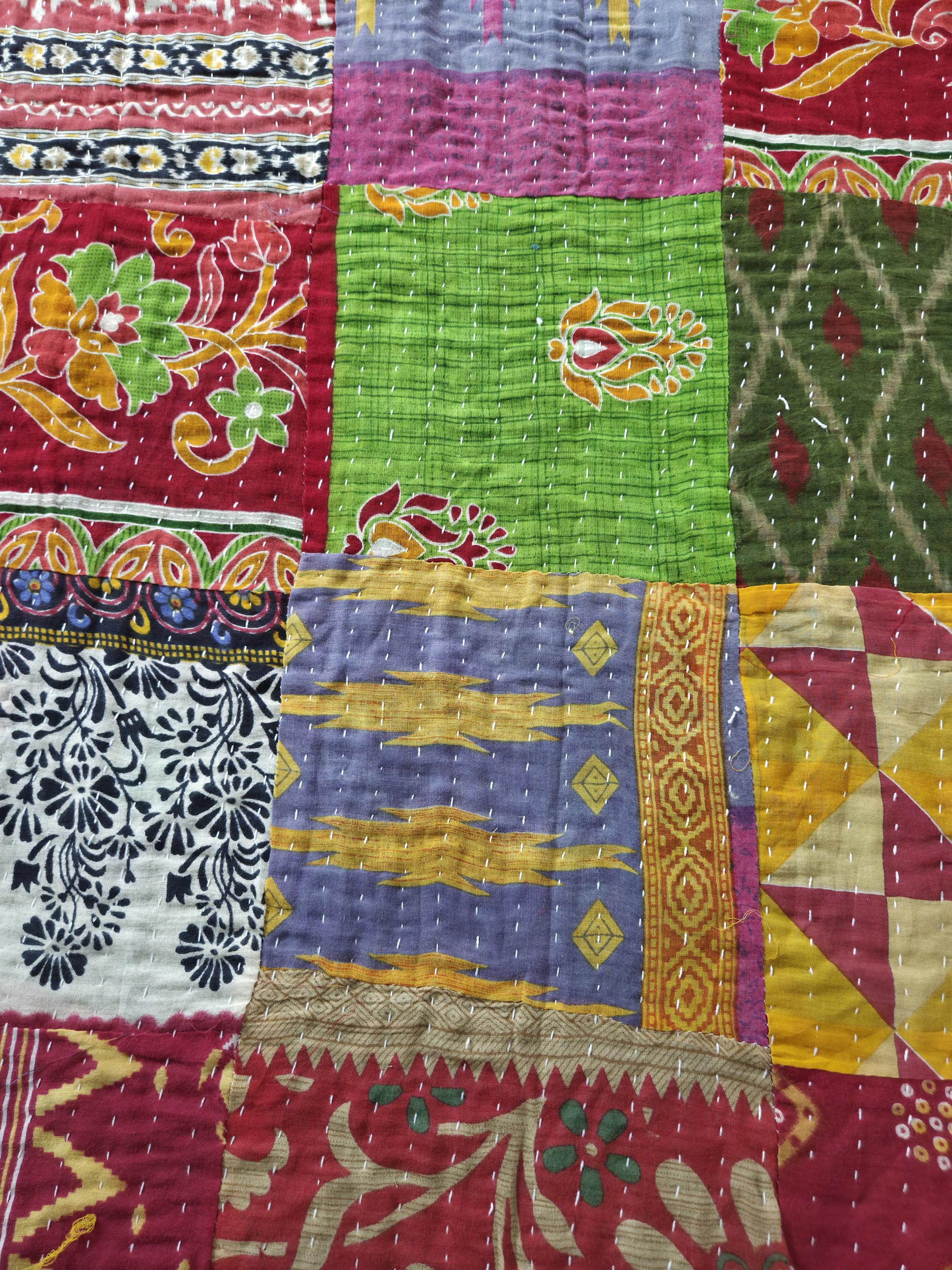 Boho Table Runner, Patchwork Kantha Table Runner, Handmade Cotton Table Runner, Vintage Patchwork Table Decor, Farmhouse Dining Table Runner