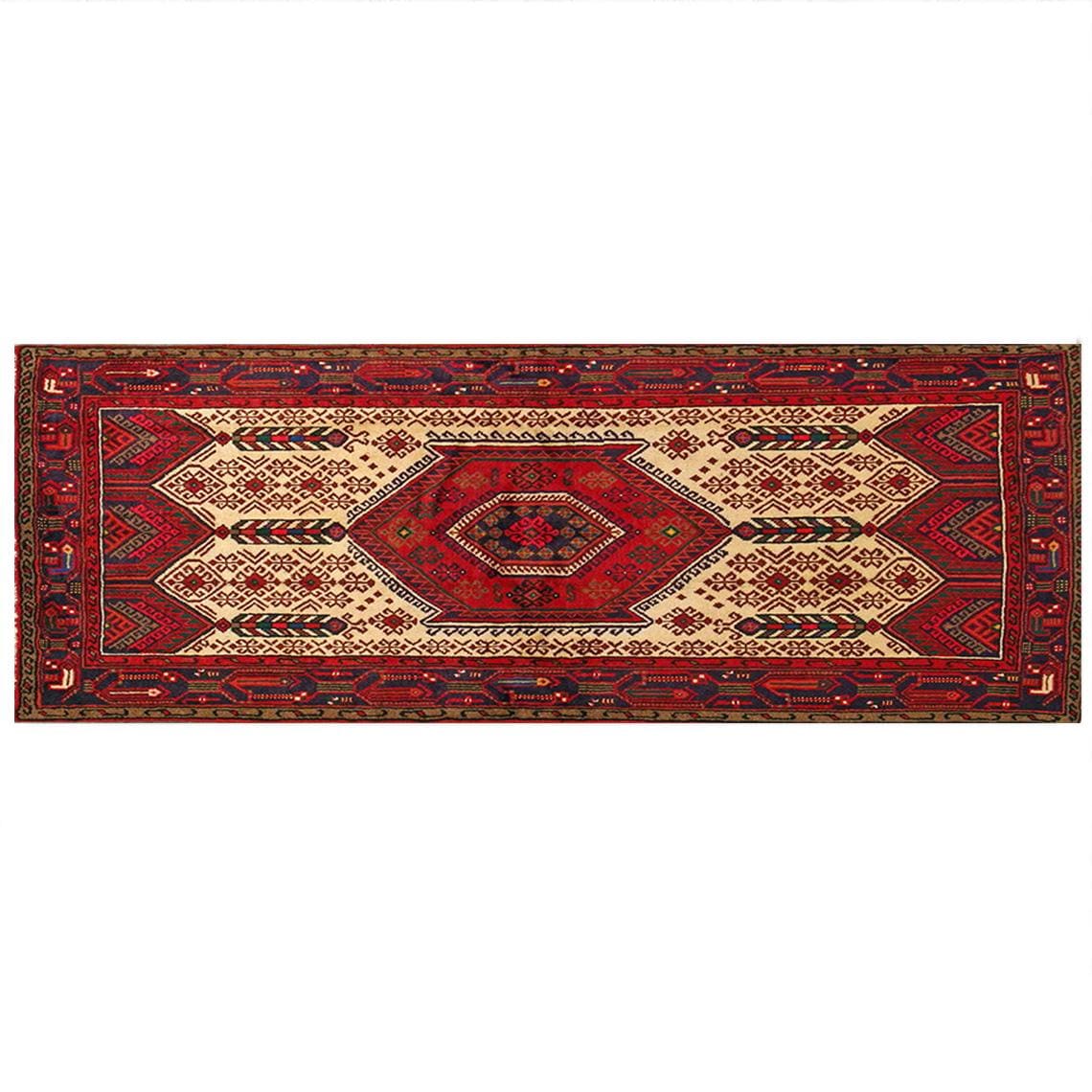 Woven Cotton Aztec Runner, Tribal Boho Table Decor, Neutral Farmhouse Accent